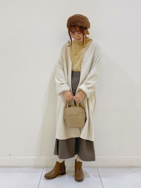 「おめかしコーデ」｜「アイテム（その他アウター）」を使った、さ く ら さん（レディース・163cm）の秋コーディネート