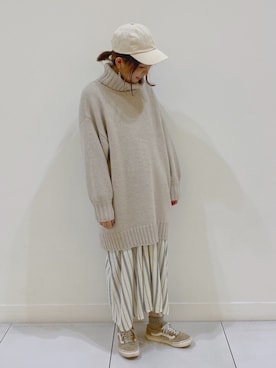 「タートルネック」｜「アイテム（チュニック）」を使った、さ く ら さん（レディース・163cm）の冬コーディネート