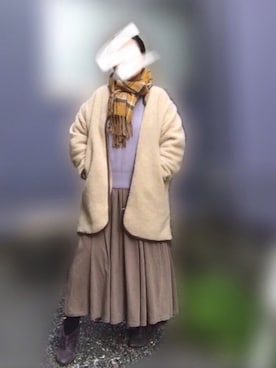 「アイテム（ブーティ、パープル系）」を使った、tantoizuさん（レディース・152cm）の秋コーディネート