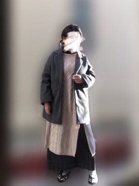 「ケーブルニット」｜「アイテム（福袋/福箱）」を使った、tantoizuさん（レディース・152cm）の冬コーディネート