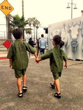 「アイテム（浴衣）」を使った、LEO＆Ray  (GRDEN CREW)さん（キッズ・120cm）の秋コーディネート