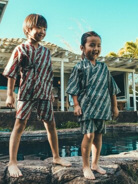「アイテム（浴衣）」を使った、LEO＆Ray  (GRDEN CREW)さん（キッズ・125cm）の秋コーディネート