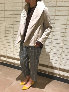 「秋のブラウンスタイル」｜「アイテム（ブルゾン）」を使った、soffittoルミネ池袋店 sakiさん（レディース・165cm）の秋コーディネート