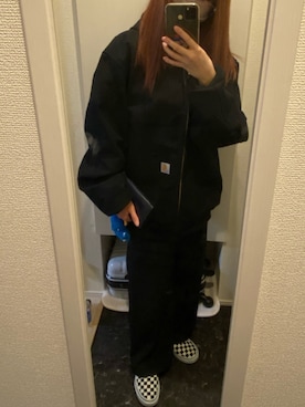 「Carhartt（カーハート）のアイテム（ブルゾン）」を使った、ヌウミさん（レディース・154cm）の冬コーディネート