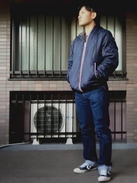 「CONVERSE（コンバース）のアイテム（ブルゾン）」を使った、☀︎Yonasan  さん（メンズ・167cm）の冬コーディネート