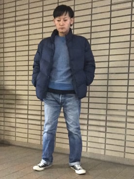 「Levi's（リーバイス）のアイテム（ダウンジャケット/コート）」を使った、☀︎Yonasan  さん（メンズ・167cm）の冬コーディネート