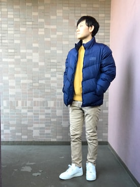 「Levi's（リーバイス）のアイテム（ダウンジャケット/コート）」を使った、☀︎Yonasan  さん（メンズ・167cm）の冬コーディネート