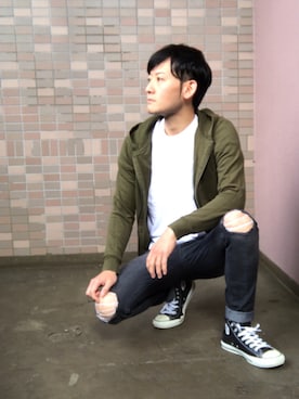 「improves（インプローブス）のアイテム（パーカー）」を使った、☀︎Yonasan  さん（メンズ・167cm）の春コーディネート