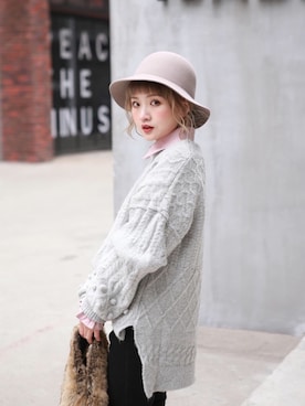 「Brightlele（ブライトララ）のアイテム」を使った、ブライトララさん（レディース・155cm）の冬コーディネート