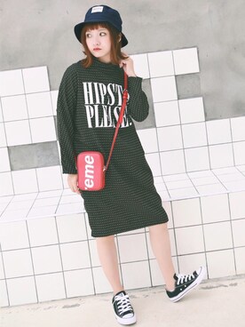 「Brightlele（ブライトララ）のアイテム」を使った、ブライトララさん（レディース・155cm）の春コーディネート