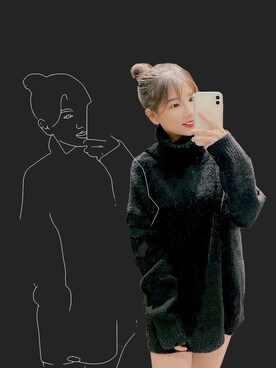 「盐系风格」｜「アイテム（スカート）」を使った、一粒橙子呀さん（レディース・155cm）の冬コーディネート