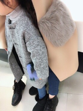 「apres les cours（アプレレクール）のアイテム（ジャケット/アウター）」を使った、airiさん（レディース・153cm）の秋コーディネート