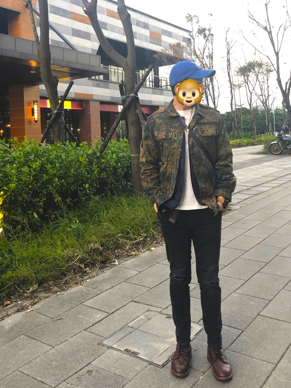 「vintage、vintage style、Thorogood、Germany、Camoshirts、AMERICAN NEEDLE、UNIQLO、UNIQLO U」｜「ThorogoodのTHOROGOOD Ankle boots（ブーツ、ブラウン系）」を使った、TonyHsuさん（メンズ・178cm）の冬コーディネートの1枚目の写真