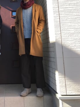 「BACK NUMBER（バックナンバー）のアイテム（チェスターコート）」を使った、nomiさん（メンズ・178cm）の秋コーディネート