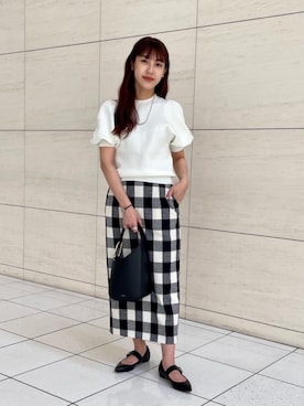 United Arrows ギンガムチェック タイトスカート W を使った人気ファッションコーディネート Wear