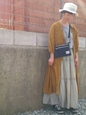「rps（アールピーエス）のアイテム（シャツワンピース）」を使った、Emiさん（レディース・156cm）の春コーディネート