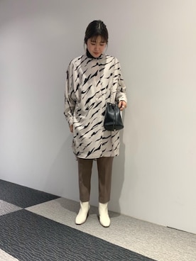 「PHILIPPE AUDIBERT（フィリップ オーディベール）のアイテム（バッグ）」を使った、Risako Fujimotoさん（レディース・159cm）の冬コーディネート