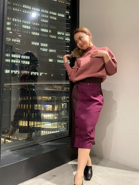 「UNITED TOKYO（ユナイテッドトウキョウ）のボリュームスリーブニット（ニット/セーター）」を使った、佑綺 / UNITED TOKYOさん（レディース・158cm）の秋コーディネート