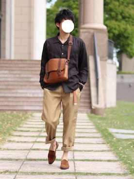 「FOSSIL（フォッシル）のアイテム（バッグ）」を使った、howellさん（メンズ・175cm）の春コーディネート