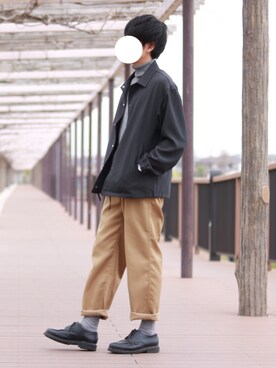 「レトロ」｜「アイテム（その他アウター）」を使った、howellさん（メンズ・175cm）の春コーディネート