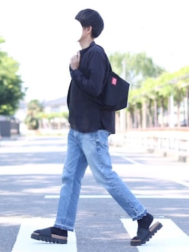「アンクルデニム」｜howellさん（メンズ・175cm）の春コーディネート