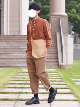 「sankyo shokai（サンキョウショウカイ）のアイテム（バッグ）」を使った、howellさん（メンズ・175cm）の秋コーディネート