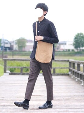 「sankyo shokai（サンキョウショウカイ）のアイテム（バッグ）」を使った、howellさん（メンズ・175cm）の秋コーディネート