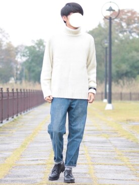 「オフホワイト」｜「アイテム（アナログ腕時計）」を使った、howellさん（メンズ・175cm）の秋コーディネート