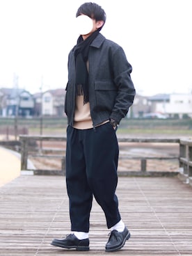 「COS（コス）のアイテム（ブルゾン）」を使った、howellさん（メンズ・175cm）の冬コーディネート