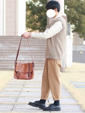 「FOSSIL（フォッシル）のアイテム（バッグ）」を使った、howellさん（メンズ・175cm）の春コーディネート