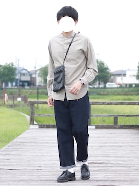 「Daniel Wellington（ダニエルウェリントン）の販売終了クラシックペティット アッシュフィールド32mm（アナログ腕時計）」を使った、howellさん（メンズ・175cm）の夏コーディネート