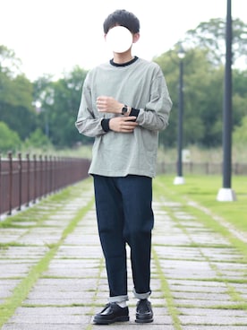 「Daniel Wellington（ダニエルウェリントン）の販売終了クラシックペティット アッシュフィールド32mm（アナログ腕時計）」を使った、howellさん（メンズ・175cm）の秋コーディネート