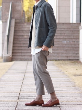 「UNITED ARROWS（ユナイテッドアローズ）のアイテム（カバーオール）」を使った、howellさん（メンズ・175cm）の冬コーディネート