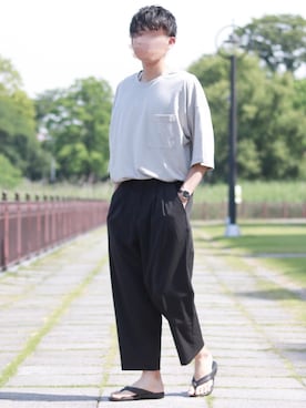 「Daniel Wellington（ダニエルウェリントン）の販売終了クラシックペティット アッシュフィールド32mm（アナログ腕時計）」を使った、howellさん（メンズ・175cm）の夏コーディネート