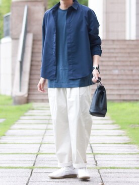 「LENO（リノ）のアイテム（チノパンツ）」を使った、howellさん（メンズ・175cm）の夏コーディネート