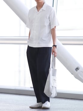「LENO（リノ）のアイテム（チノパンツ）」を使った、howellさん（メンズ・175cm）の夏コーディネート