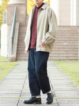 「flaner（フラネ）のアイテム（ブルゾン）」を使った、howellさん（メンズ・175cm）の秋コーディネート