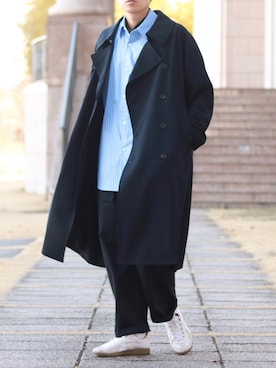 「Steven Alan（スティーブンアラン）のアイテム（トレンチコート）」を使った、howellさん（メンズ・175cm）の冬コーディネート