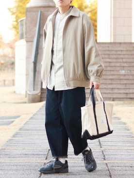 「flaner（フラネ）のアイテム（ブルゾン）」を使った、howellさん（メンズ・175cm）の冬コーディネート