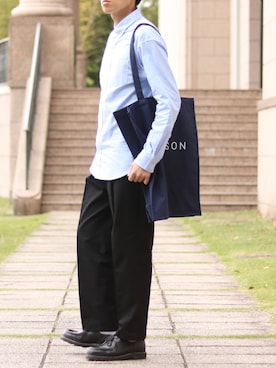 「EDIFICE（エディフィス）のアイテム（バッグ）」を使った、howellさん（メンズ・175cm）の春コーディネート