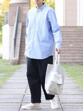 「LENO（リノ）のアイテム（パンツ）」を使った、howellさん（メンズ・175cm）の春コーディネート