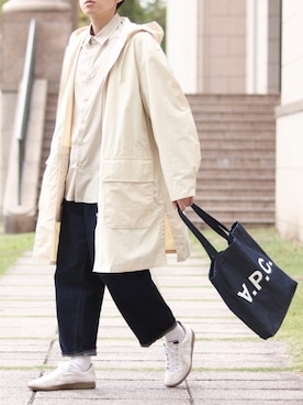 「LENO（リノ）のアイテム（パンツ）」を使った、howellさん（メンズ・175cm）の春コーディネート