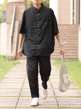 「SETUP7（セットアップセブン）のアイテム（アクセサリー）」を使った、howellさん（メンズ・175cm）の夏コーディネート