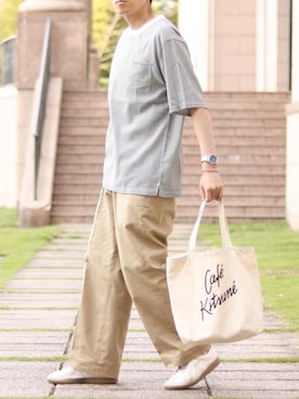 「LENO（リノ）のアイテム（パンツ）」を使った、howellさん（メンズ・175cm）の夏コーディネート