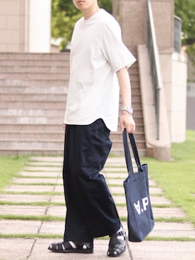 「LENO（リノ）のアイテム（パンツ）」を使った、howellさん（メンズ・175cm）の夏コーディネート