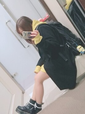 「archives（アルシーヴ）のアイテム（チェスターコート）」を使った、ちいちゃんさん（レディース・150cm）の冬コーディネート