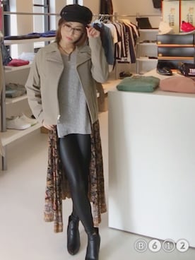 「Honeys（ハニーズ）のアイテム（ブーティ）」を使った、shiorinさん（レディース・158cm）の冬コーディネート