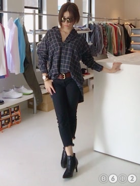 「Honeys（ハニーズ）のアイテム（ブーティ）」を使った、shiorinさん（レディース・158cm）の春コーディネート