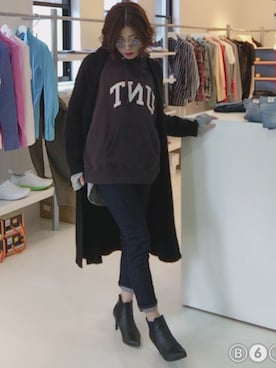 「Honeys（ハニーズ）のアイテム（ブーティ）」を使った、shiorinさん（レディース・158cm）の春コーディネート
