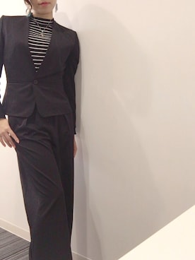 「COMME CA ISM（コムサイズム）のアイテム（ノーカラージャケット）」を使った、shiorinさん（レディース・158cm）の春コーディネート